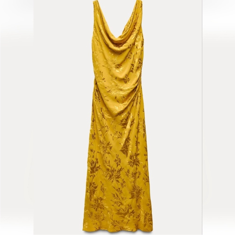 Zara Satin Jacquard Dress